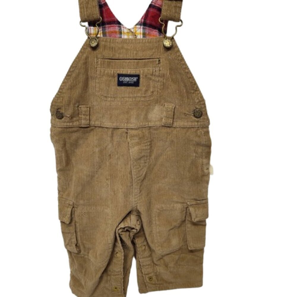 Vintage OshKosh Y2K Corduroy Baby Coverall 3-6 Month Brown NWT - Picture 2 of 10